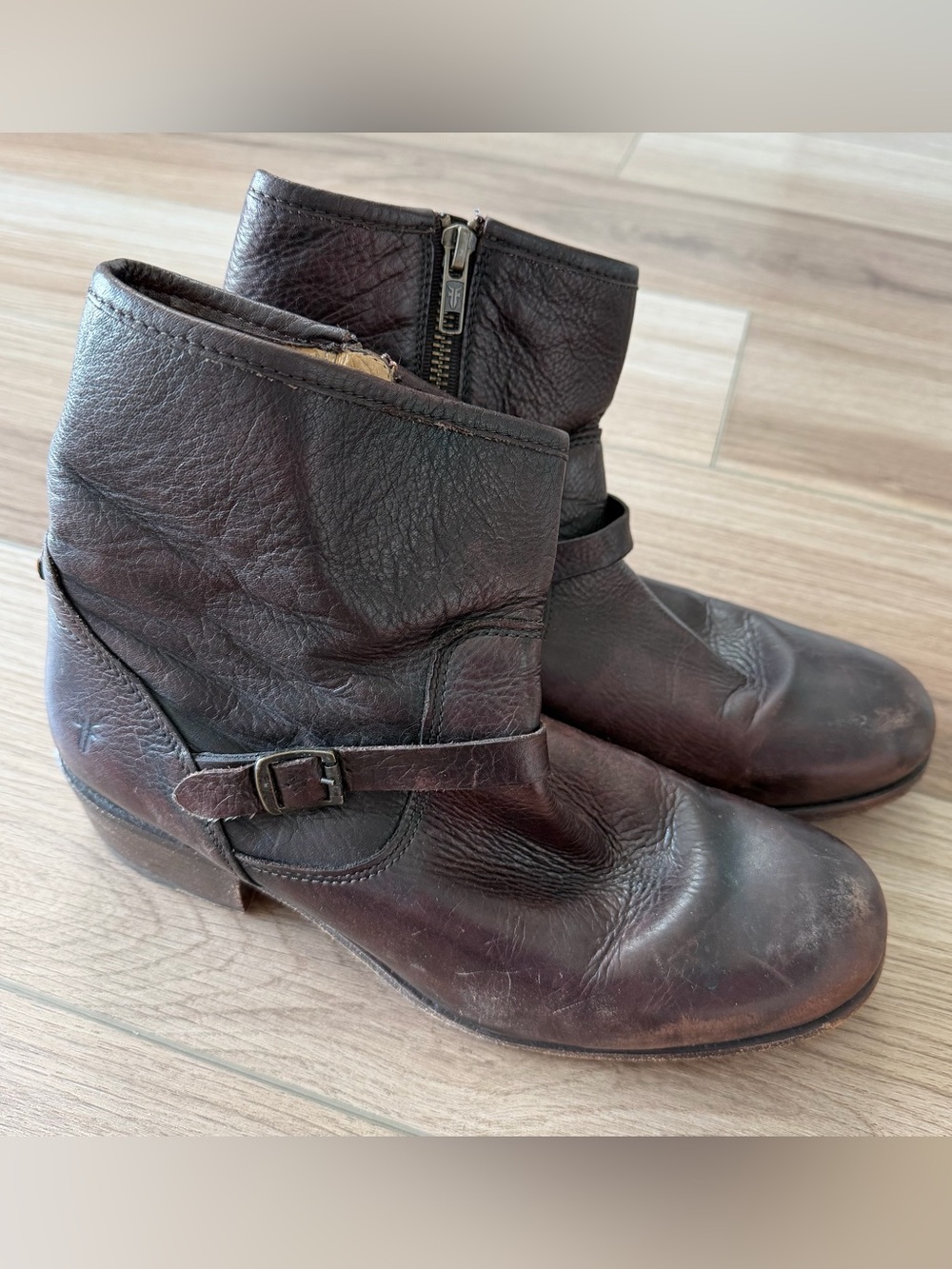 Frye Brown Leather Ankle Boots Booties